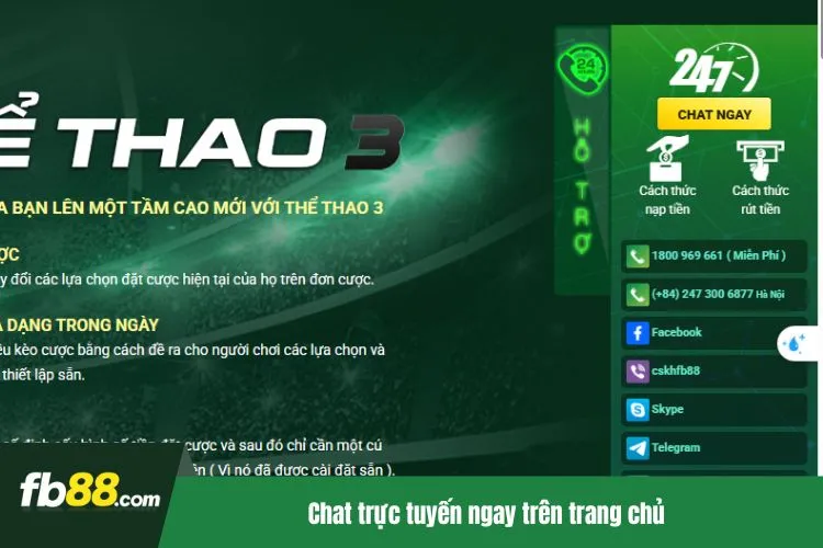 Chat trực tuyến ngay trên trang chủ