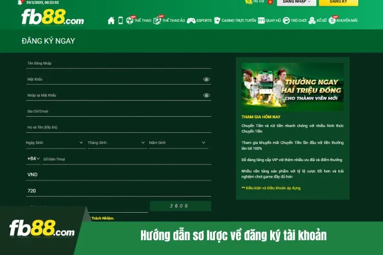 Hướng dẫn sơ lược về đăng ký tài khoản