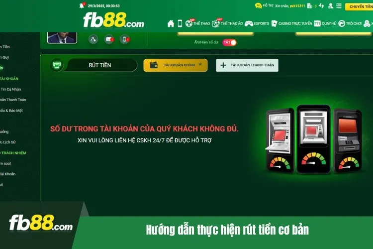 Hướng dẫn thực hiện rút tiền cơ bản